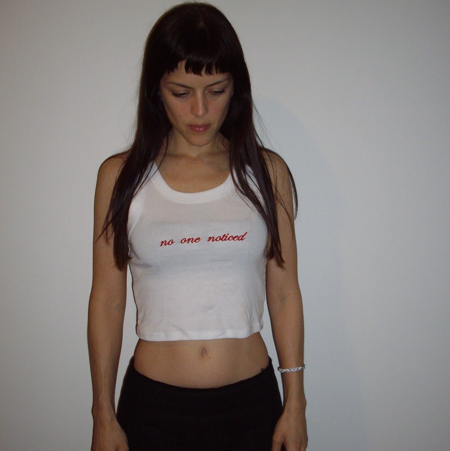 no one noticed embroidered tank