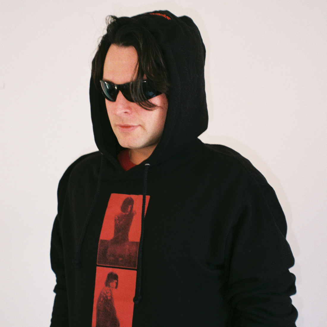 crimson print hoodie