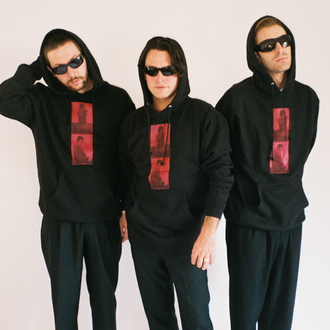 crimson print hoodie