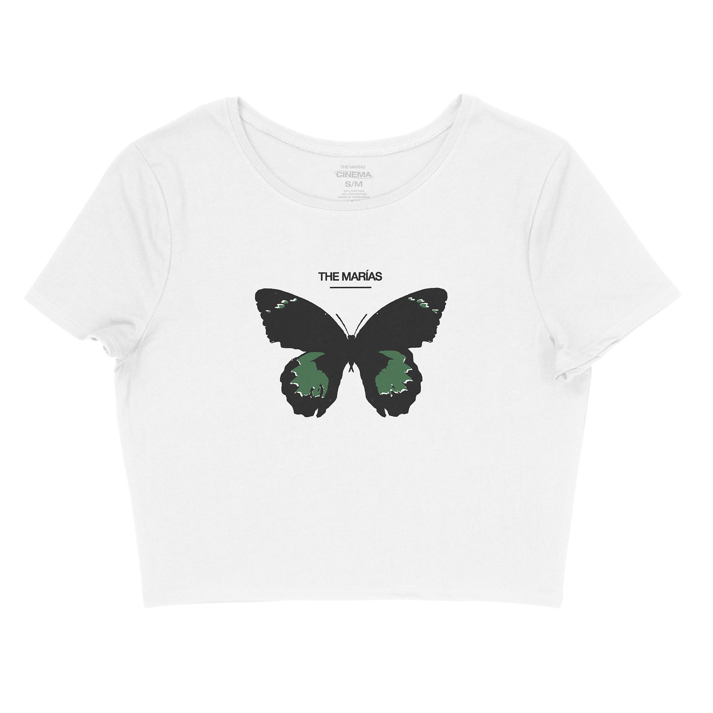 white butterfly baby tee